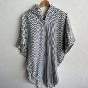 Seersucker Poncho Beach Coverup
